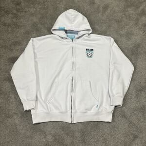 Dixxon Flannel Men’s Working Class Heroes Zip Up Hoodie Sweatshirt Size XL White